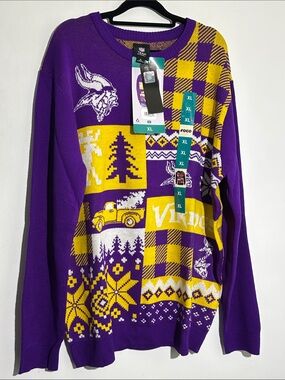NFL Purple and Yellow Graphic Crewneck Sweater by NFL